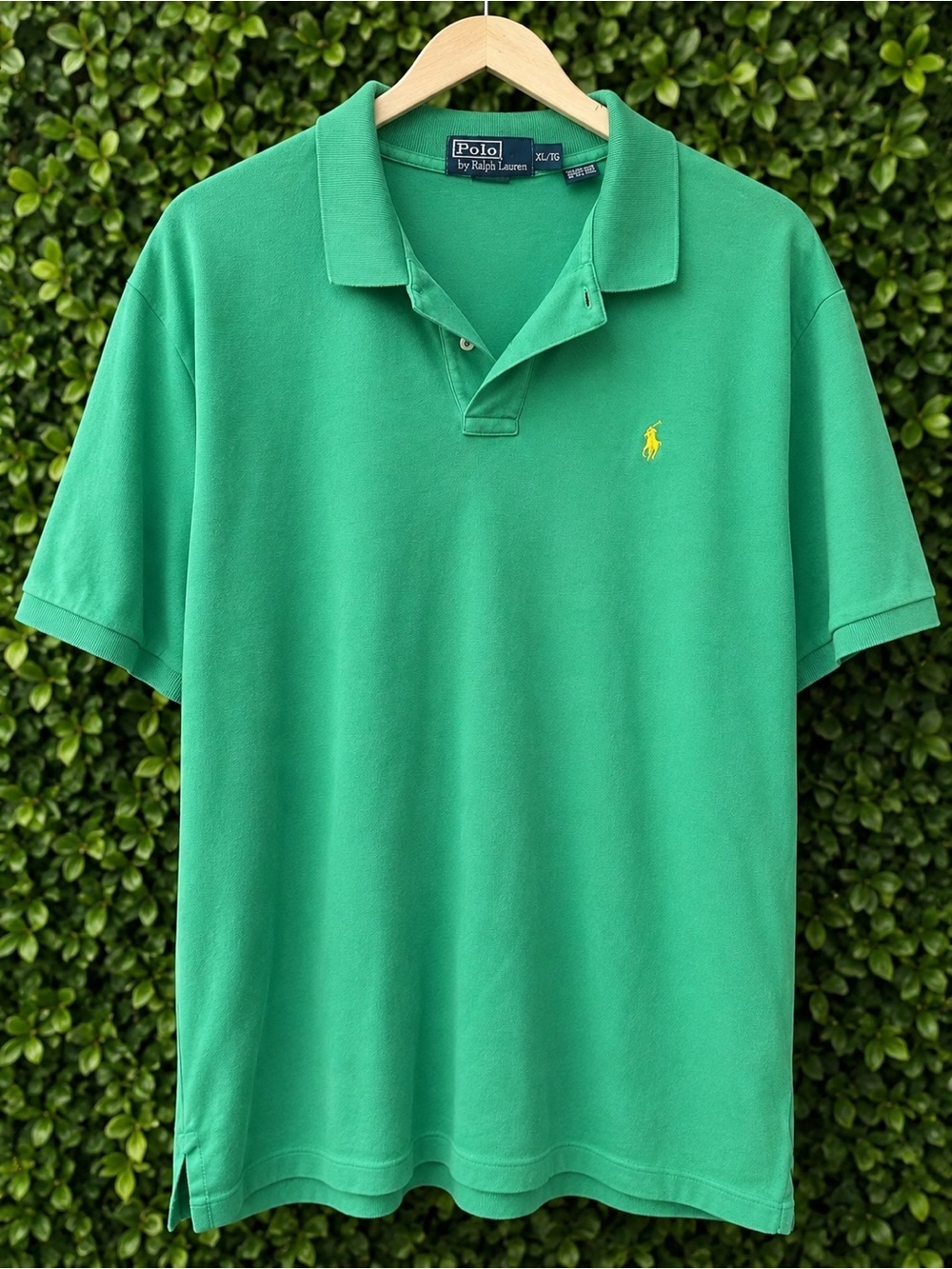Polo Ralph Lauren Men’s XL Green Cotton Polo Shirt Yellow Pony Logo